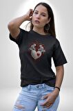 Robot Kalp Atardamar  Kadın Erkek Unisex Siyah Organik Baskılı T-Shirt Penye Yüksek Kalite