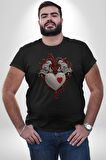 Robot Kalp Atardamar  Kadın Erkek Unisex Siyah Organik Baskılı T-Shirt Penye Yüksek Kalite