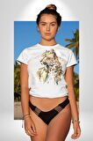 Cool Yakışıklı Ajan Leopar Kadın Erkek Unisex Beyaz Organik Baskılı T-Shirt Penye Yüksek Kalite