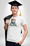 Türk Kahvesi Kedi  Kadın Erkek Unisex Beyaz Organik Baskılı T-Shirt Penye Yüksek Kalite
