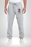 El Patron Narcos Pablo Escobar Pamuklu 3 İplik Gri Eşofman Altı Erkek Oversize Kesim Dijital Baskılı