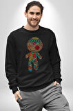 Voofoo Bebeği Doll Doldurulmuş Bebek Kadın Erkek  Siyah Baskılı Sweatshirt 
