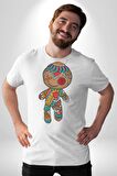 Voofoo Bebeği Doll Doldurulmuş Bebek Kadın Erkek Unisex Beyaz Organik Baskılı T-Shirt Penye Yüksek Kalite