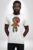 Voofoo Bebeği Doll Doldurulmuş Bebek Kadın Erkek Unisex Beyaz Organik Baskılı T-Shirt Penye Yüksek Kalite