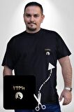 Türk Kurt Beyaz Ay Siyah Büyük Beden Kadın Basic Minimal Baskılı Tişört