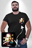 Steve Jobs Apple Siyah Büyük Beden Kadın Basic Minimal Baskılı Tişört