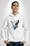 Bull Terier Köpek Havlama  Kadın Erkek  Beyaz Kapüşonlu Sweatshirt Hoodie