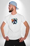 Bull Terier Köpek Gözlük Renkli  Kadın Erkek Unisex Beyaz Organik Baskılı T-Shirt Penye Yüksek Kalite