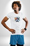 Bull Terier Köpek Gözlük Renkli  Kadın Erkek Unisex Beyaz Organik Baskılı T-Shirt Penye Yüksek Kalite