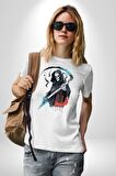 Azrail Ölüm Tanrısı İskelet Kadın Erkek Unisex Beyaz Organik Baskılı T-Shirt Penye Yüksek Kalite