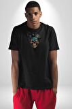 İskelet Karayip Korsaları Kadın Erkek Unisex Siyah Organik Baskılı T-Shirt Penye Yüksek Kalite