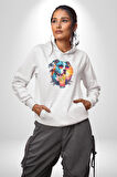 Tatil Köpek Soğuk Kokteyl İçeçek Kadın Erkek  Beyaz Kapüşonlu Sweatshirt Hoodie