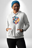 Tatil Köpek Soğuk Kokteyl İçeçek Kadın Erkek  Beyaz Kapüşonlu Sweatshirt Hoodie