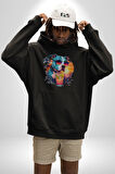 Tatil Köpek Soğuk Kokteyl İçeçek Kadın Erkek  Siyah Kapüşonlu Sweatshirt Hoodie