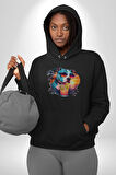 Tatil Köpek Soğuk Kokteyl İçeçek Kadın Erkek  Siyah Kapüşonlu Sweatshirt Hoodie