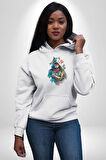 Kedi Assassin's Creed  Kadın Erkek  Beyaz Kapüşonlu Sweatshirt Hoodie