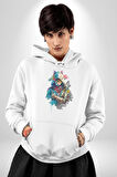 Kedi Assassin's Creed  Kadın Erkek  Beyaz Kapüşonlu Sweatshirt Hoodie