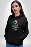 Kedi Assassin's Creed  Kadın Erkek  Siyah Kapüşonlu Sweatshirt Hoodie