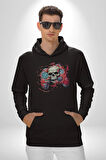 Oyun Kumandası İnsanı Ele Geçirişi Kadın Erkek  Siyah Kapüşonlu Sweatshirt Hoodie