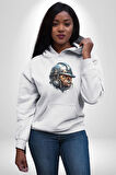 Kafamın İçindeki Lağım  Kadın Erkek  Beyaz Kapüşonlu Sweatshirt Hoodie
