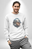 Kafamın İçindeki Lağım  Kadın Erkek  Beyaz Baskılı Sweatshirt 