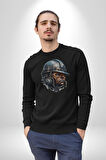 Kafamın İçindeki Lağım  Kadın Erkek  Siyah Baskılı Sweatshirt 