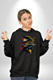 Canlı Afrobeat Füzyon Renkli Siluet Kadın Erkek  Siyah Kapüşonlu Sweatshirt Hoodie