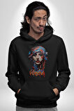 Khansa Eşarp Kadın Tasarımı Kadın Erkek  Siyah Kapüşonlu Sweatshirt Hoodie