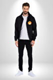 Doge Coin Kadın Erkek Siyah Renk Kapüşonlu Kanguru Cepli  Fermuarlı Pamuklu Oversize Dijital Baskılı Hırka Sweatshirt