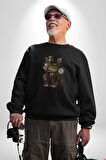 İş İnsanı Yorkshire Zamanda Yolculuk Kadın Erkek  Siyah Baskılı Sweatshirt 