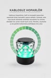 Premium Kamp Parti Ofis Bluetooth Hoparlör Rgb Işıklı D15 Siyah