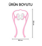 Boyun Bacak Ayak Bel Masaj Aleti Çok Fonksiyonlu Manuel 4 Tekerlekli - Pembe