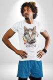 Red Cloud Kedi Hintli Kadın Erkek Unisex Beyaz Organik Baskılı T-Shirt Penye Yüksek Kalite
