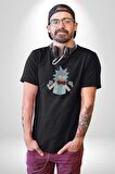 Rick And Morty Çıkmak İstiyorsan Beni Öldürmen Gerek Kadın Erkek Unisex Siyah Organik Baskılı T-Shirt Penye Yüksek Kalite