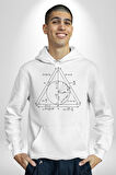 Pisagor Çember Matematik Kadın Erkek  Beyaz Kapüşonlu Sweatshirt Hoodie