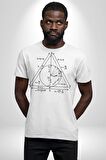 Pisagor Çember Matematik Kadın Erkek Unisex Beyaz Organik Baskılı T-Shirt Penye Yüksek Kalite
