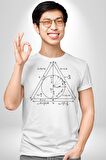 Pisagor Çember Matematik Kadın Erkek Unisex Beyaz Organik Baskılı T-Shirt Penye Yüksek Kalite