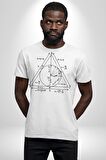 Pisagor Çember Matematik Kadın Erkek Unisex Beyaz Organik Baskılı T-Shirt Penye Yüksek Kalite