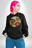 Susam Sokağı Edi İle Büdü Kadın Erkek  Siyah Kapüşonlu Sweatshirt Hoodie