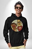 Susam Sokağı Edi İle Büdü Kadın Erkek  Siyah Kapüşonlu Sweatshirt Hoodie