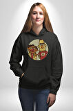 Susam Sokağı Edi İle Büdü Kadın Erkek  Siyah Kapüşonlu Sweatshirt Hoodie