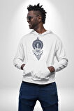 Falcı Meditasyon Yoga Dağın Üstünde Kadın Erkek  Beyaz Kapüşonlu Sweatshirt Hoodie