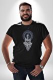 Falcı Meditasyon Yoga Dağın Üstünde Kadın Erkek Unisex Siyah Organik Baskılı T-Shirt Penye Yüksek Kalite
