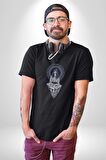 Falcı Meditasyon Yoga Dağın Üstünde Kadın Erkek Unisex Siyah Organik Baskılı T-Shirt Penye Yüksek Kalite