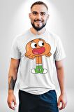 Darwin Watterson  Kadın Erkek Unisex Beyaz Organik Baskılı T-Shirt Penye Yüksek Kalite