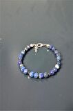 Sertifikalı Lapis Lazuli Hematit Doğaltaş Bileklik 6 Mm