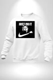 Michael Myers Just Do It Korku Filmleri Cadılar Bayramı Kadın Erkek Beyaz Sweatshirt 