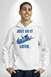 DO IT LATER Stitch Biberon Animasyon Kadın Erkek  Beyaz Kapüşonlu Sweatshirt Hoodie