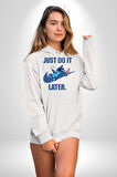 DO IT LATER Stitch Biberon Animasyon Kadın Erkek  Beyaz Kapüşonlu Sweatshirt Hoodie