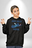 DO IT LATER Stitch Biberon Animasyon Kadın Erkek  Siyah Kapüşonlu Sweatshirt Hoodie